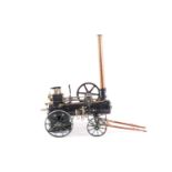 Maxwell-Hemmens, an 1" live steam scale model of a portable agricultural steam engine with a brass