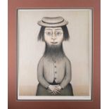 Laurence Stephen Lowry (1887-1976), 'Woman with Beard' limited edition signed lithographic print, 58