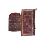 A 20th century tribal bedding bag and one other. 146 cm x 80 cm the larger of the two.Formerly