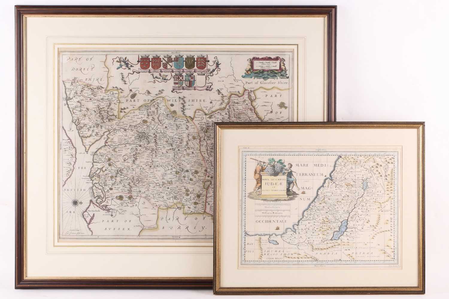 Jansson (Jan), a mid-17th Century hand-coloured map, 'Hantoniae Comitatus Cum Bercheria' (Map of