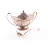 An Edward VII / George V silver punch bowl and ladle, Sheffield 1910 by Mappin & Webb, of twin-