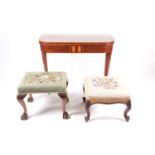 A George III mahogany tea table, early 19th century, with inlaid strung decoration, on square