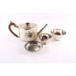 A George III silver teapot, London 1780 by William Vincent together with two modern silver bowls and