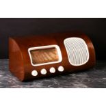 A Bang & Olufsen 'Jet 505' series 3 vintage radio, Beolit 39, the walnut case with white bakelite
