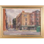 Stephen Bone (1904-1958), 'The Turl, Oxford', oil on board, signed in pencil. 24 cm x 34 cm