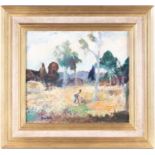 Ronald Ossory Dunlop RA (1894-1973) Irish, 'Working by the Tree', c.1966, oil on canvas, signed to