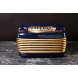 A Philco 'Hippo' vintage radio, model 46 420, circa 1946, in blue bakelite case with gilt grille and