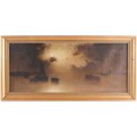 British School (late 19th century), a moonlit riverscape, signed indistinctly, oil on canvas, 28 cms