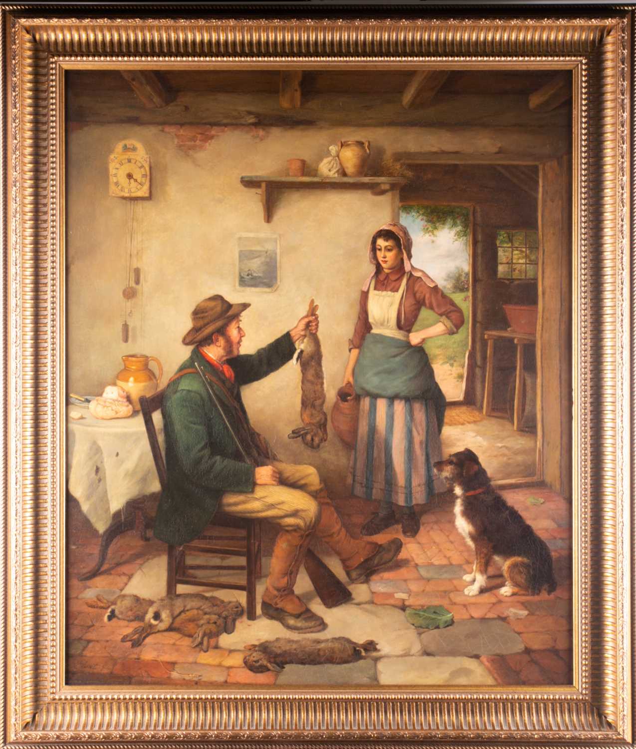 Reuben Hunt (1879-1962), 'One for the Pot', oil on canvas, signed to lower left corner, 75 cm x 62