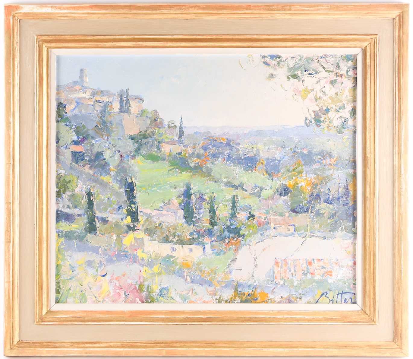 Pierre Bittar (b.1934) French, 'St Paul de Vence', oil on canvas, signed to lower right corner, 47