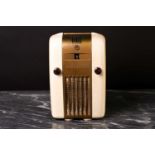 A Westinghouse 'Little Jewel' vintage radio, circa 1945, model H-126, in cream ivory and gold