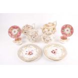 A collection of assorted English early-mid 19th-century handpainted ceramics. To include a Derby