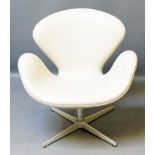 Jacobsen, Arne (1902 Kopenhagen 1971) Lounge-Sessel "Swan Chair", Modell 3320. Fußkre