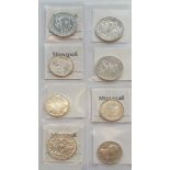 Preußen, Wilhem II., Sammlung von 28 Silbermünzen: 8x 2 Mark; 11x 3 Mark und 9x 5 Ma