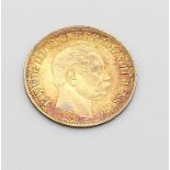 Hessen, Ludwig III., 5 Mark 1877, H. 900/000 GG, 1,98 g. ss-vz.