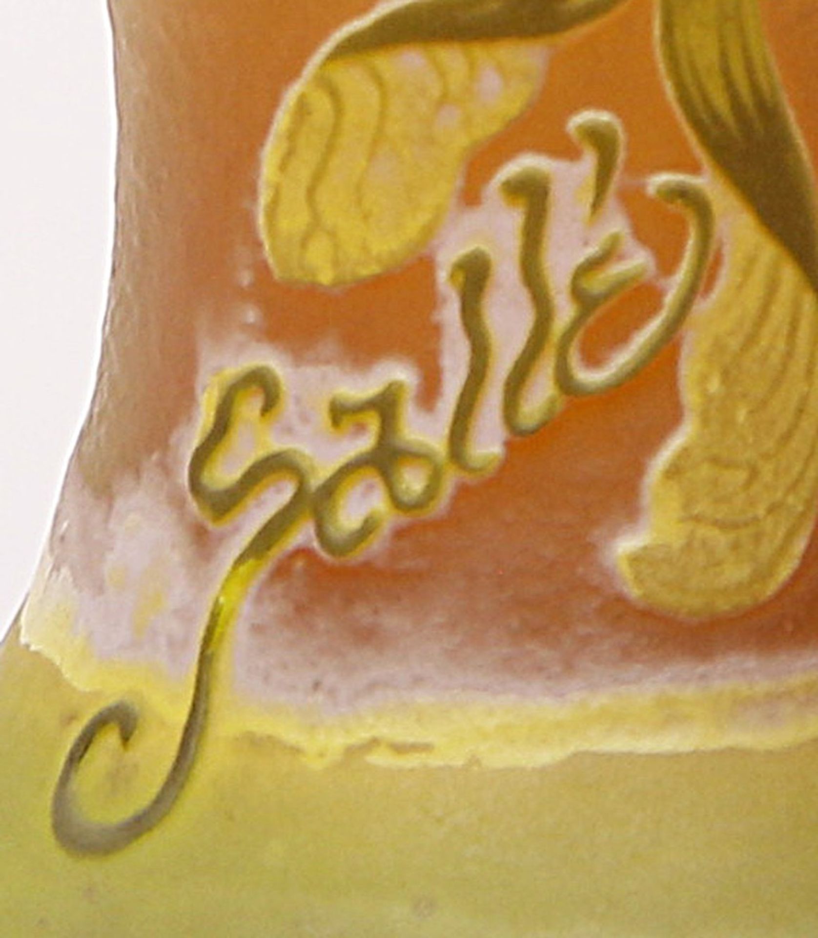 Gallé, Emille (1846 Nancy 1904), Werkstatt Jugendstil-Vase. Farbloses Glas mit hell b - Bild 3 aus 5