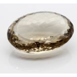 Großer Rauchquarz, ca. 335 ct. Oval facettiert. Äußerst min. best.