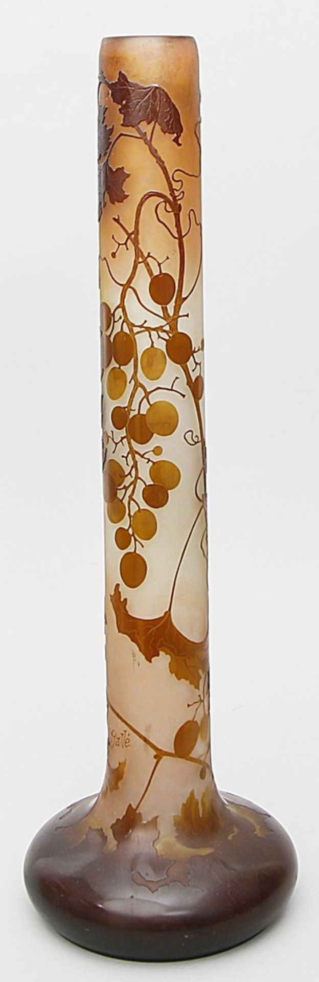 Gallé, Emille (1846 Nancy 1904), Werkstatt Große Jugendstil-Vase. Farbloses Glas mit - Bild 5 aus 7