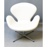 Jacobsen, Arne (1902 Kopenhagen 1971) Lounge-Sessel "Swan Chair", Modell 3320. Fußkre