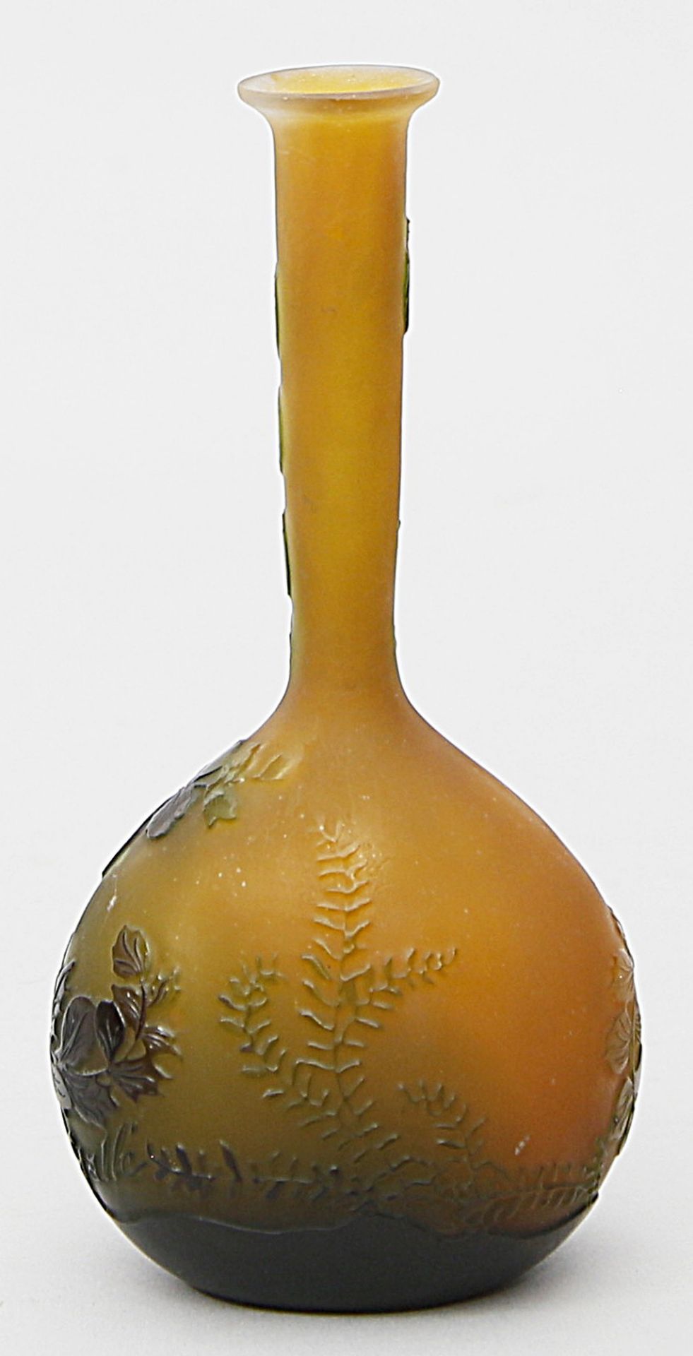 Gallé, Emille (1846 Nancy 1904) Jugendstil-Vase. Farbloses Glas mit orangem Innenübe - Bild 2 aus 7