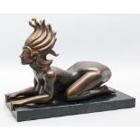 Fuchs, Ernst (1930 Wien 2015) "Sphinx (Wiener Sphinx)". Bronze, gold-braun patiniert.