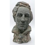 Brockmeier, Heinrich (geb. 1938 Berlin) Kopf "Heinrich Heine". Bronze. Verso monog. "H