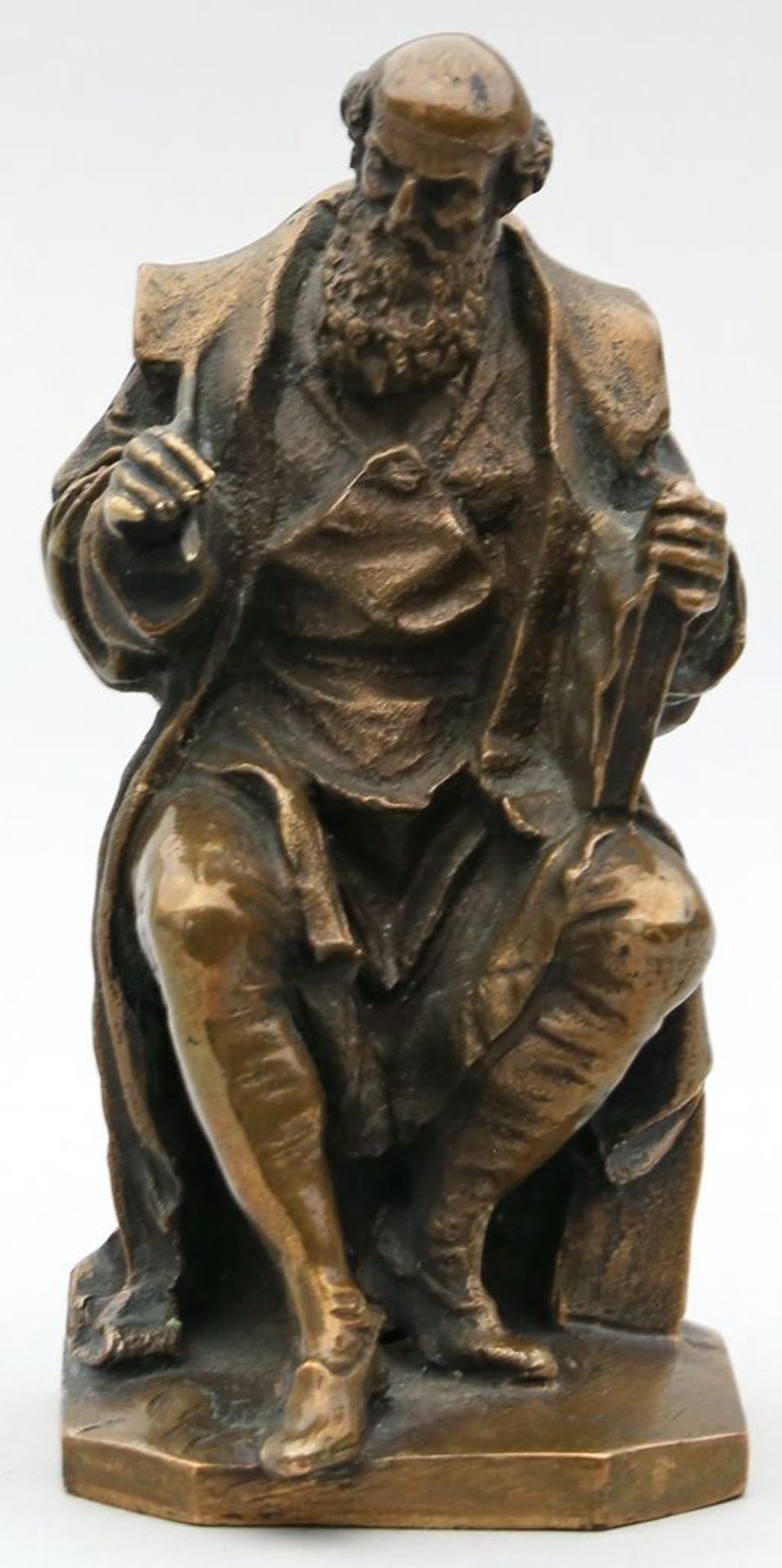 Skulptur des Renaissance-Künstlers Michelangelo. Braun patinierte Bronze. Anf. 20. Jh