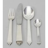 Speise-Messer, -Gabel, -Löffel und kleiner Löffel, Georg Jensen.