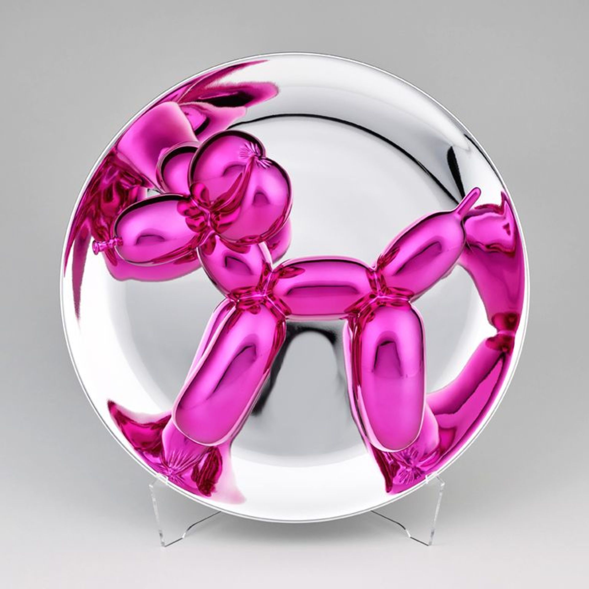 Koons, Jeff (geb. 1955 York, Pennsylvania) "Balloon Dog (Magenta)". Porzellan, metallplattiert. Min.