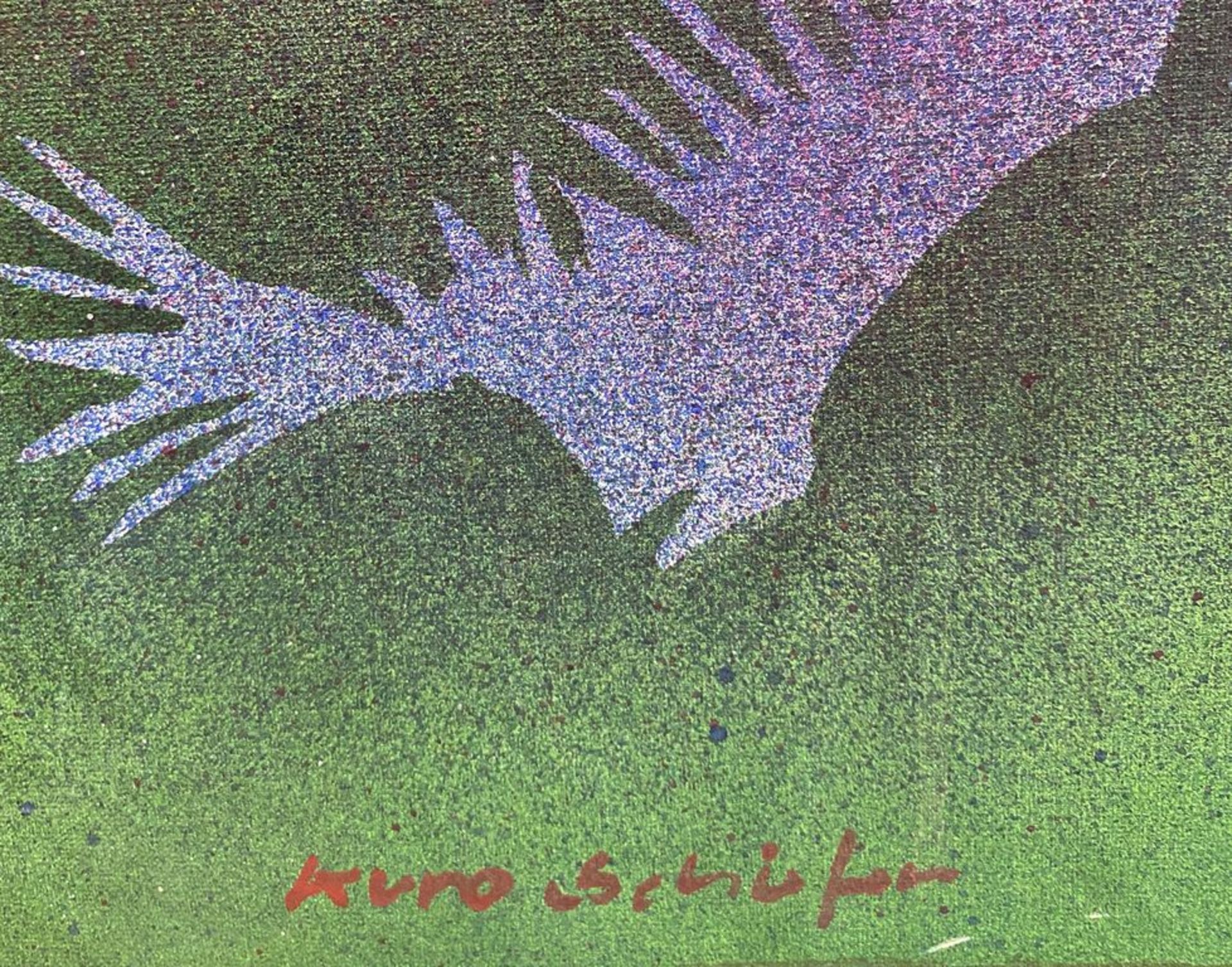 Schiefer, Kuno (1948 Stuttgart - Sao Paulo 1992) "Mein Garten", so verso betitelt sowie sign. Öl/Lwd - Bild 2 aus 3