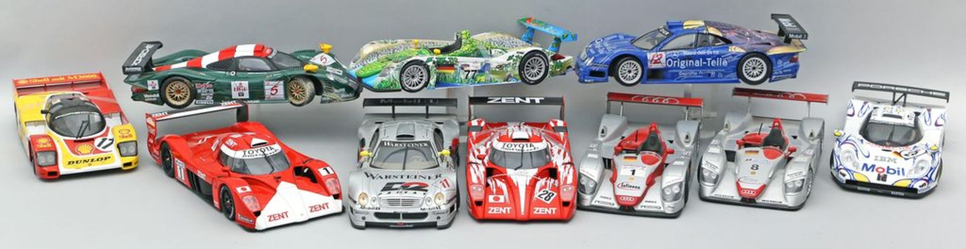 10 Modellautos von Rennwagen, Le-Mans.