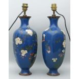 Paar Cloisonné-Vasen als Lampen.