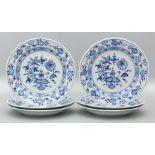 Sechs flache Teller, Meissen,