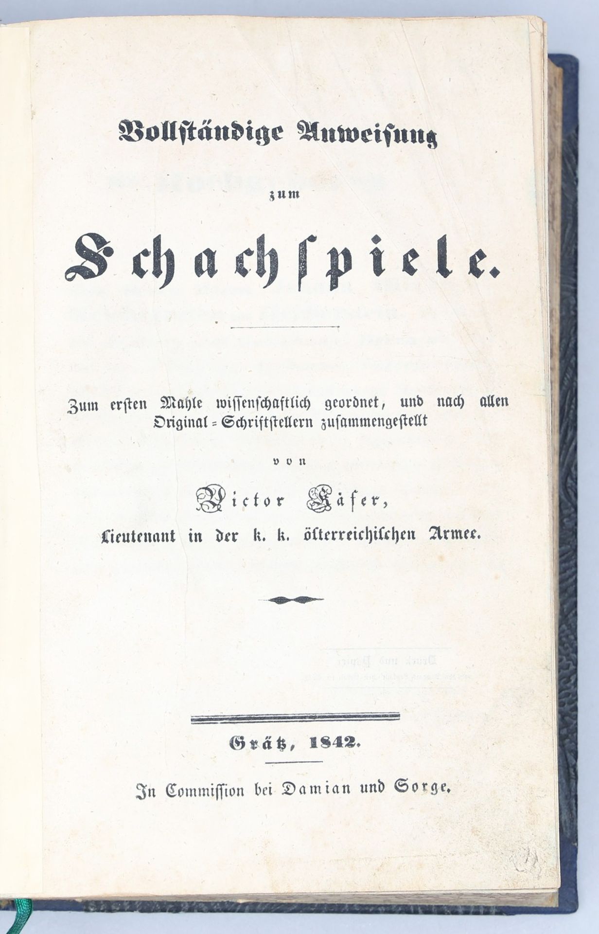 Käfer, Victor: "Vollständige Anweisung zum Schachspiele".