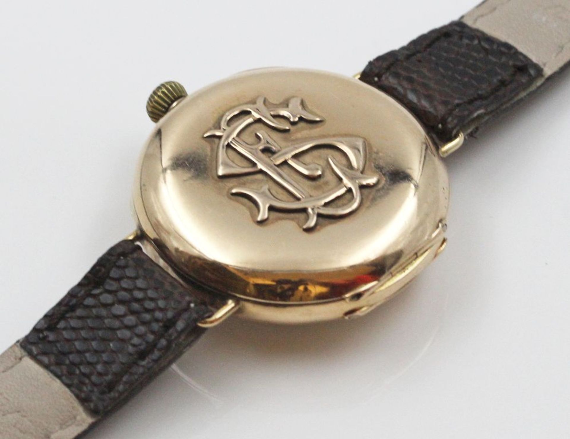 Frühe Armbanduhr "Vacheron & Constantin". Glattes, rundes 585/000 GG-Gehäuse, Innendeckel aus - Bild 2 aus 2