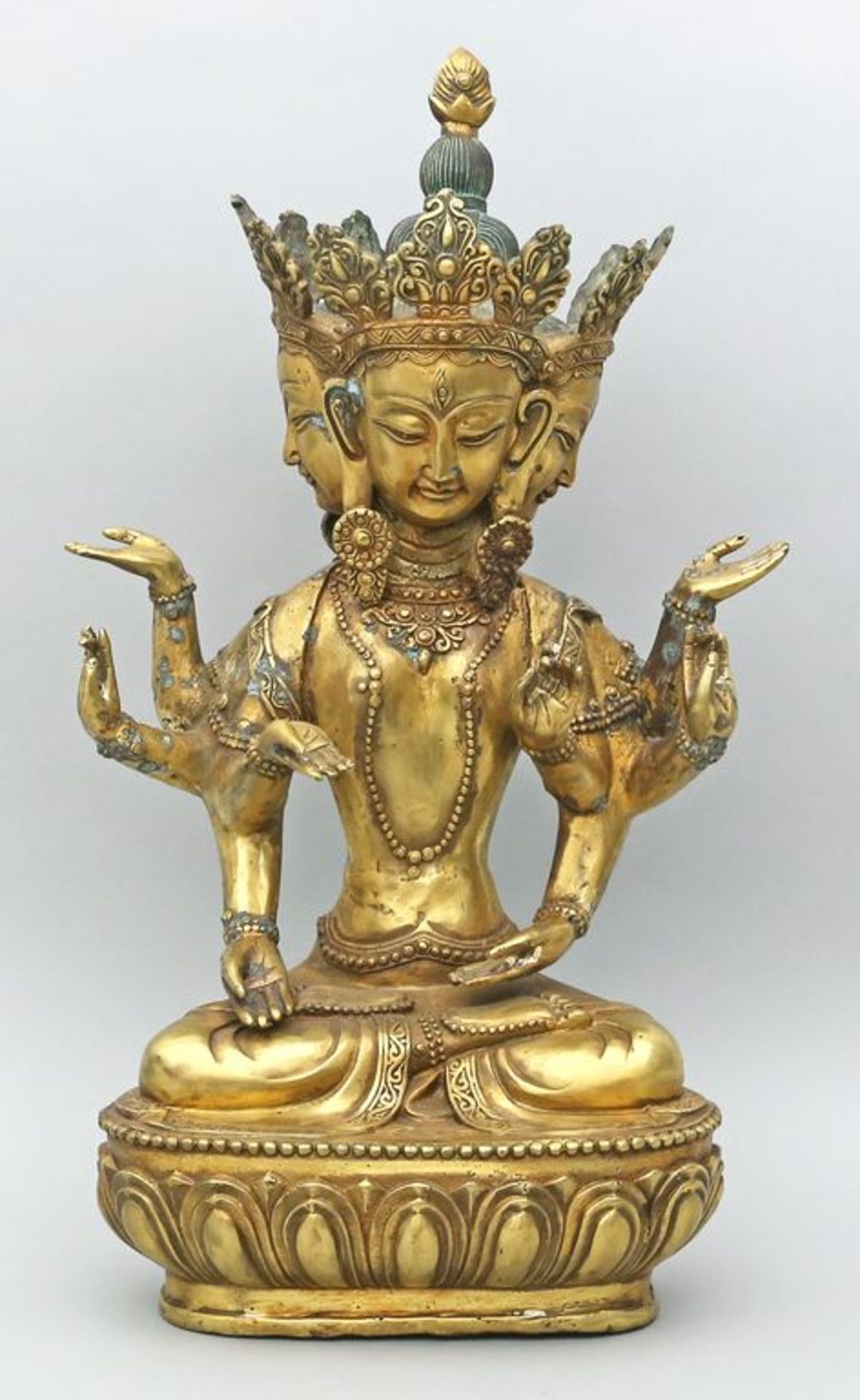 Sadaksari Avalokiteshvara. Bronze. Die transzendete Form des Buddha Avalokiteshvara, hier auf