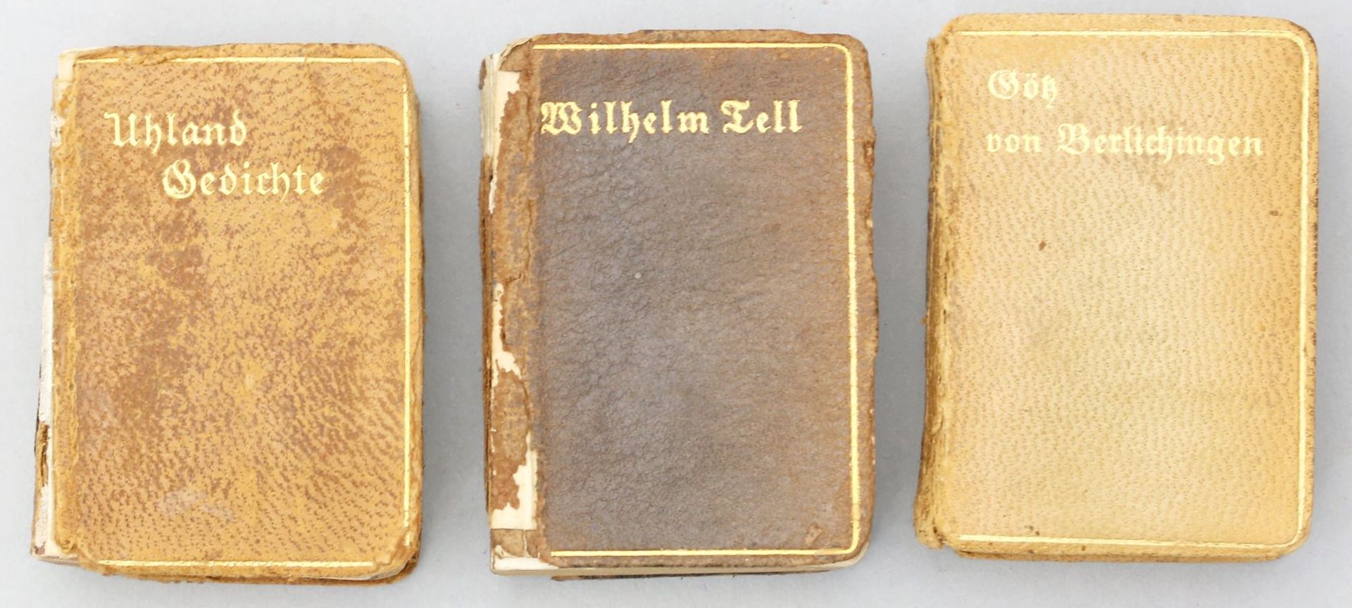 3 Bände Liliputh-Bibliothek. "Wilhelm Tell" von Friedrich von Schiller, "Götz von Berlichingen"