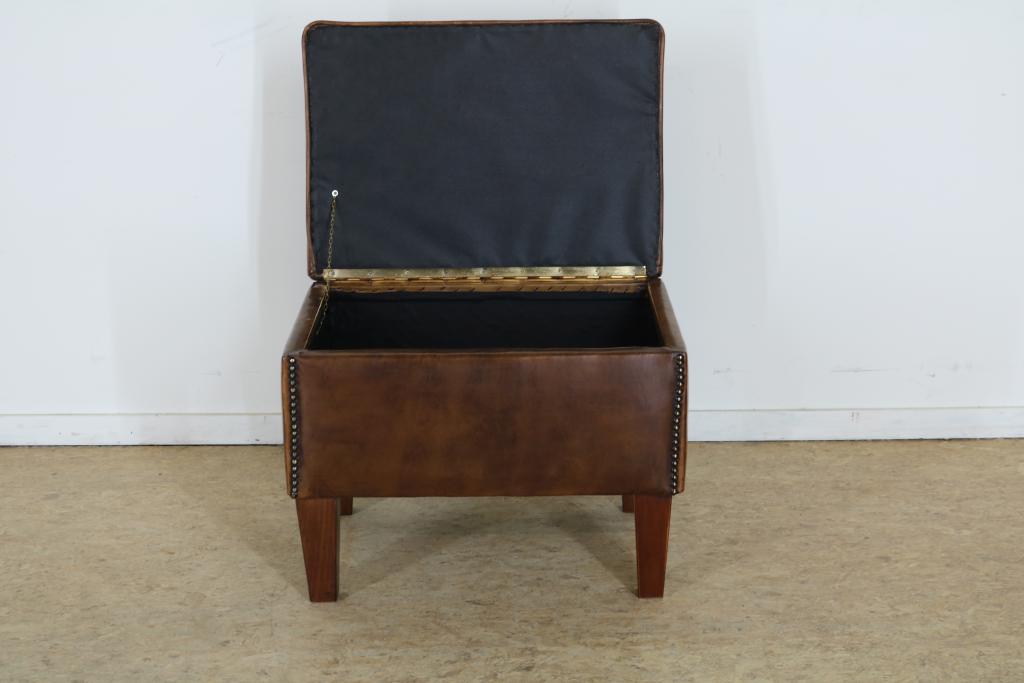 Tabouret met klepdeksel bekleed met - Image 2 of 2