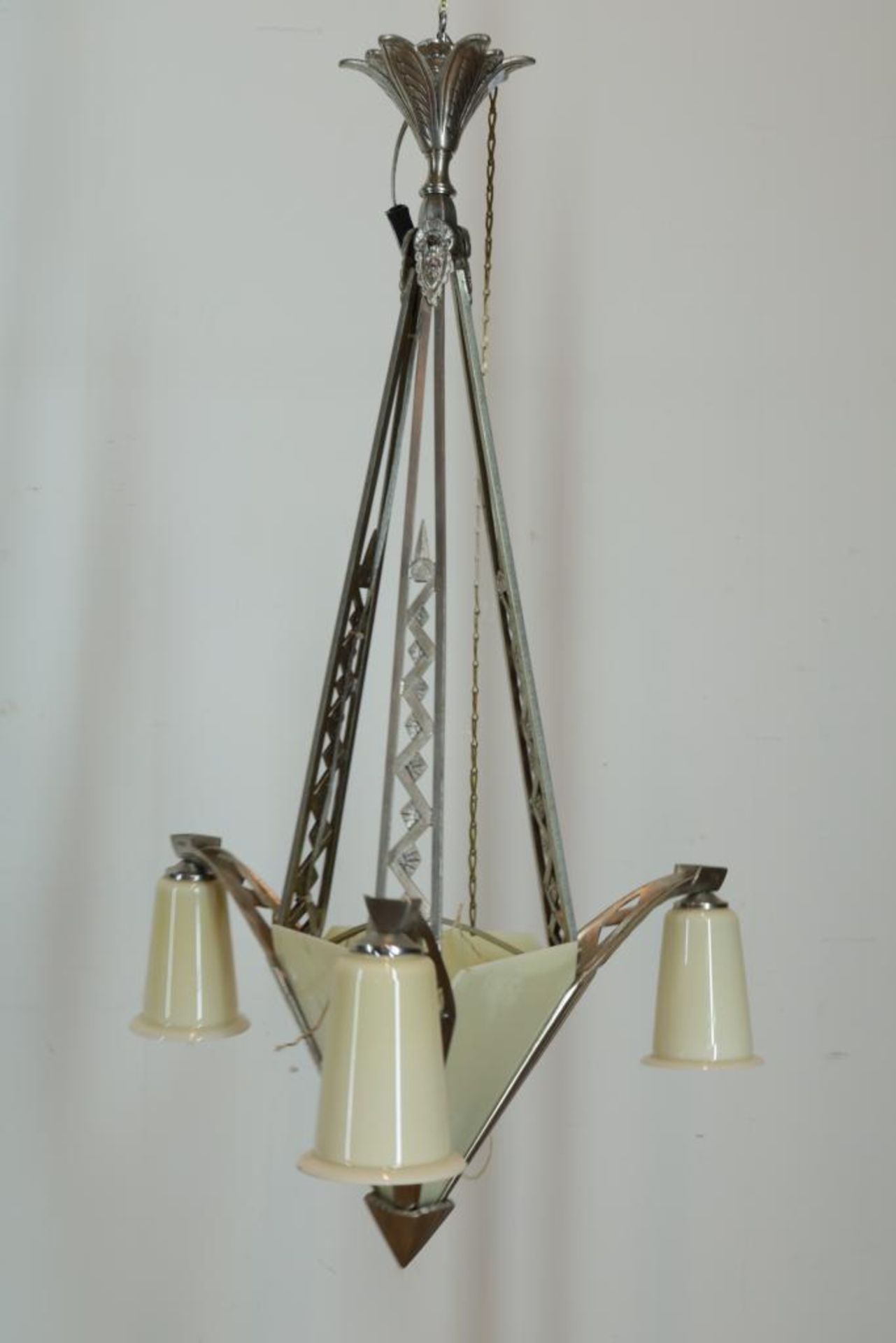 Vernikkelde Art Deco hanglamp