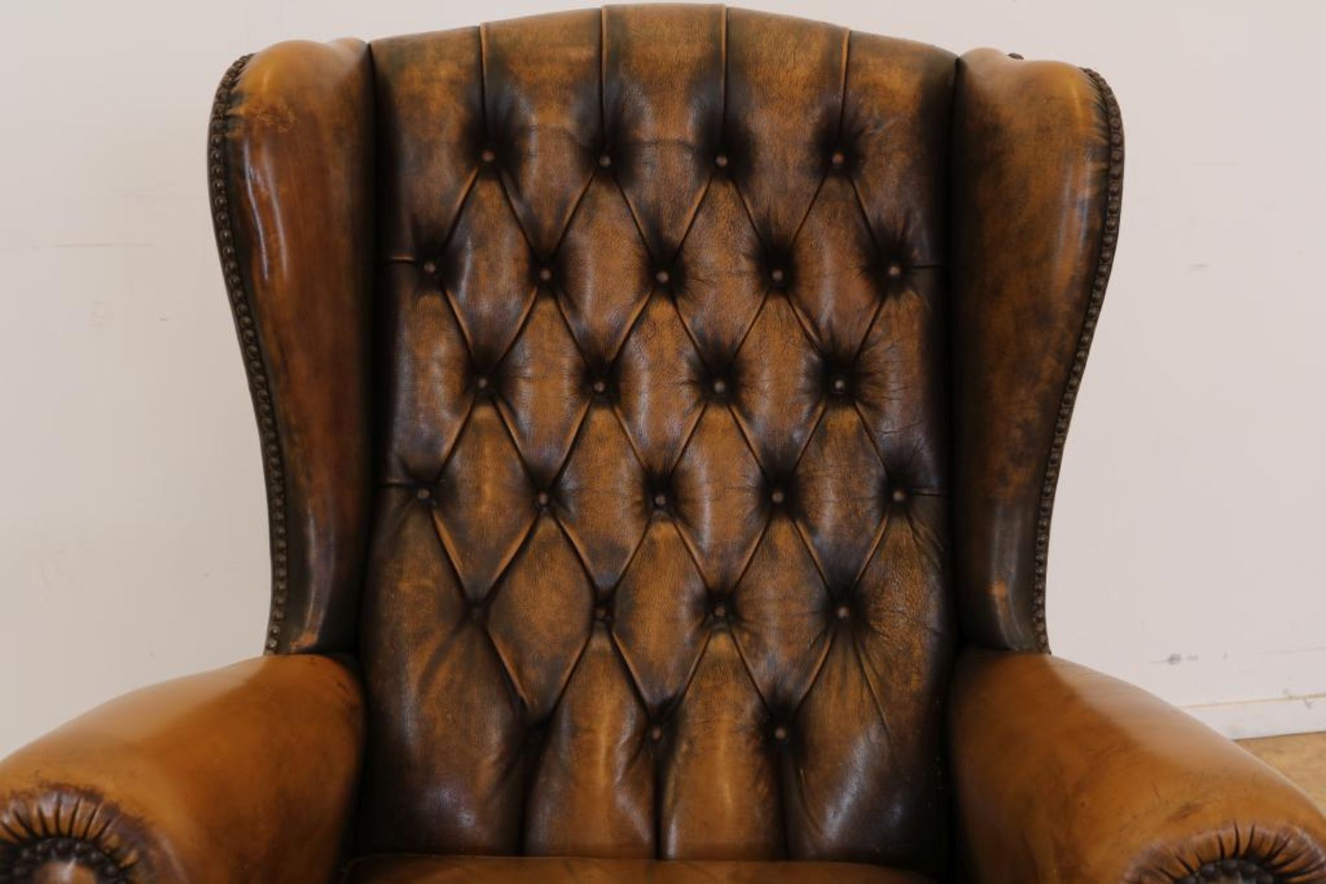 Chesterfield leren oorfauteuil - Image 3 of 4