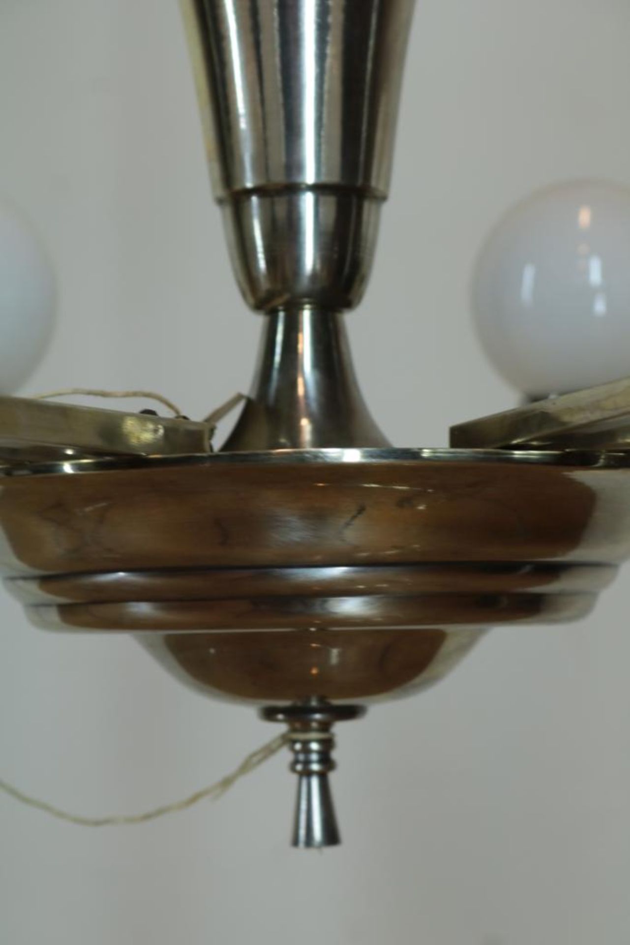 Verzilverde Art Deco hanglamp - Image 2 of 3