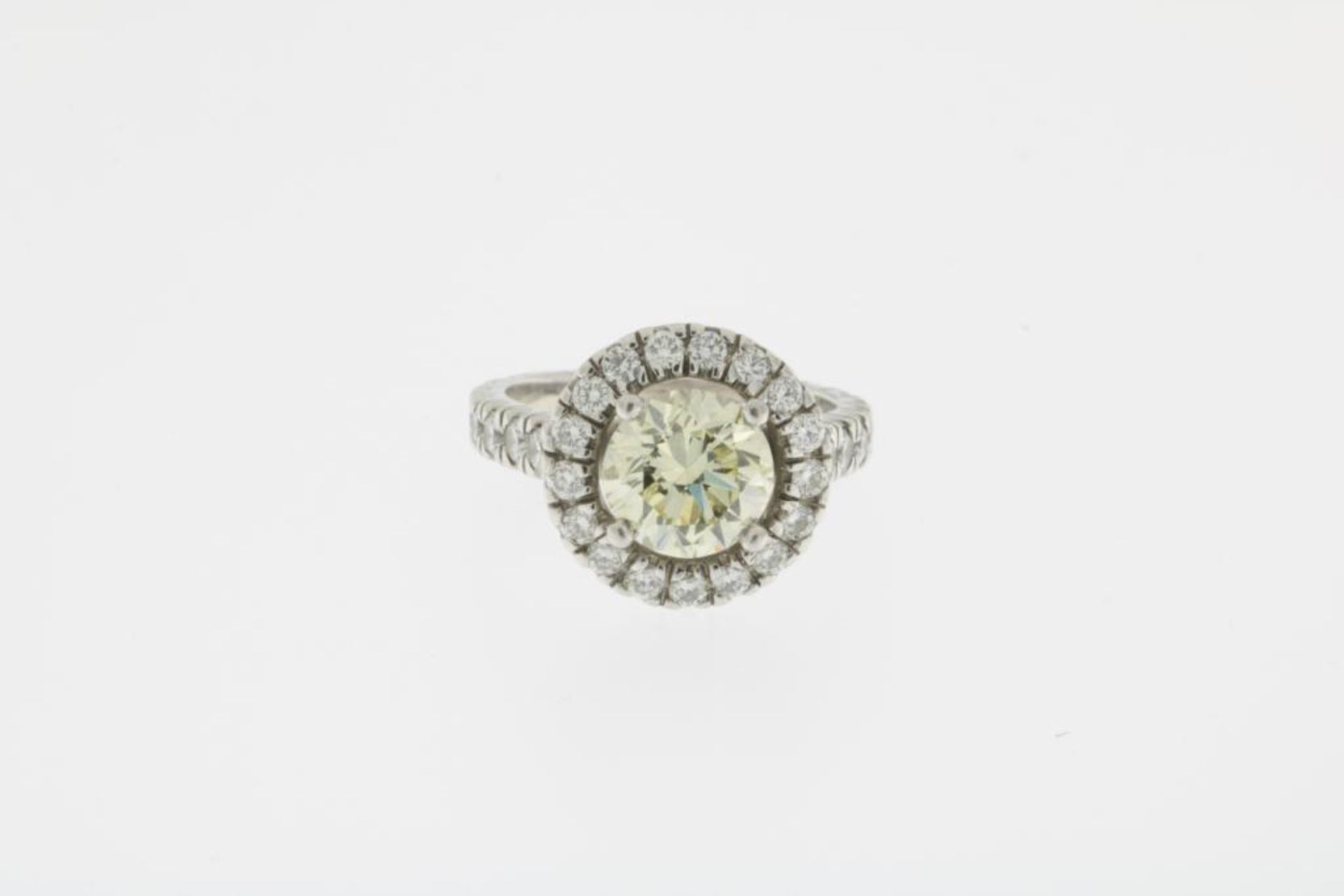 Witgouden ring, diamant ca. 1,95 ct, IGI - Image 4 of 6