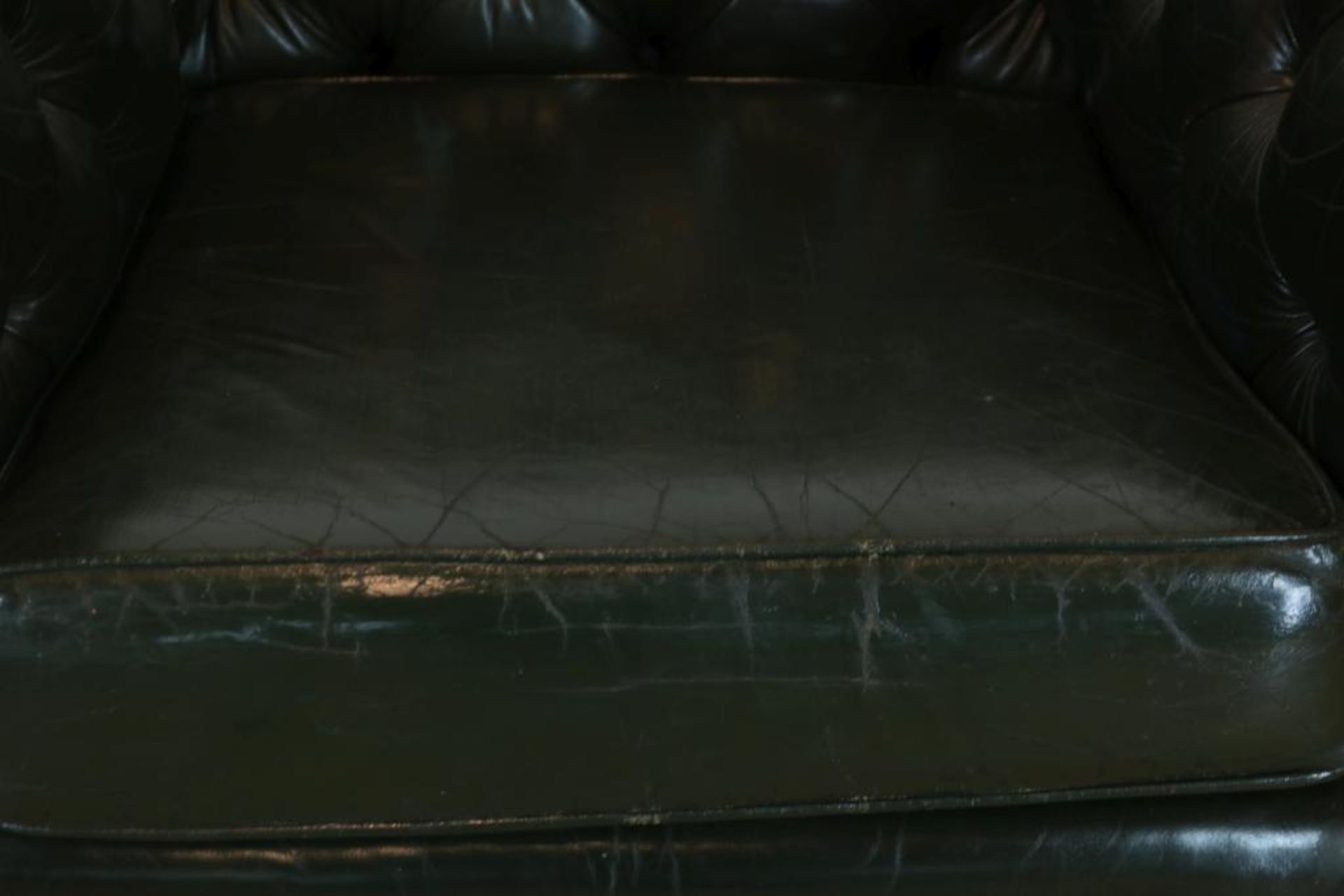 Groen lederen clubfauteuil - Image 3 of 3