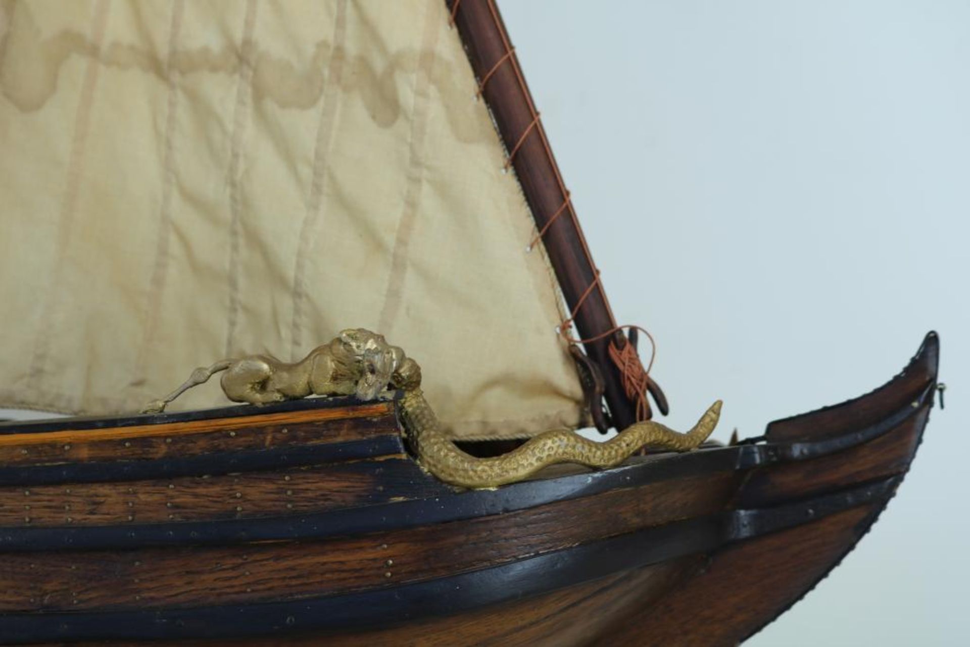 Houten scheepsmodel van Bezaanjacht - Image 8 of 8