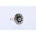 Platina (bwg) ring met onyx diamant