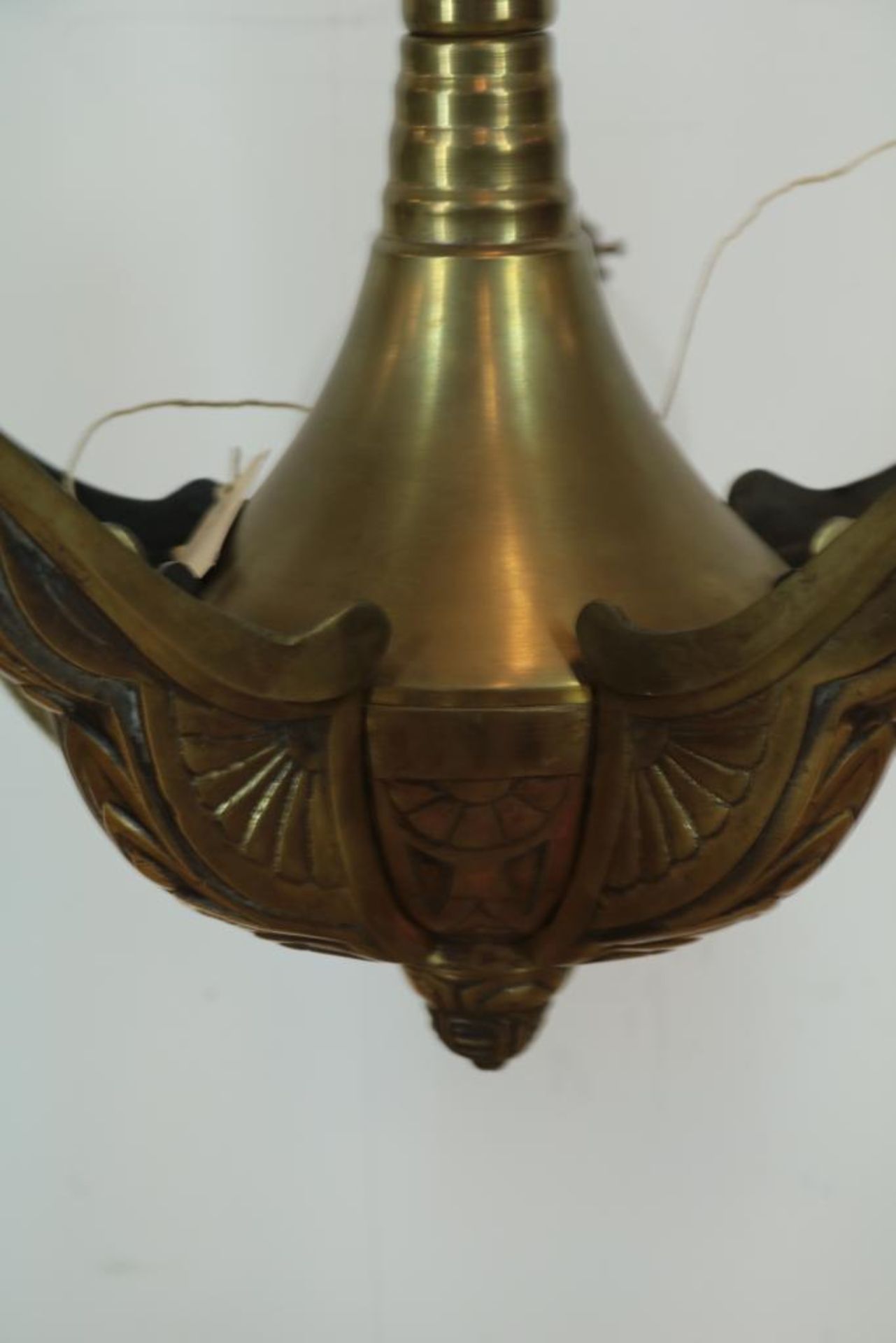 Art Deco bronzen 5-lichts hanglamp - Image 3 of 3