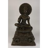 Bronzen zittende Boeddha
