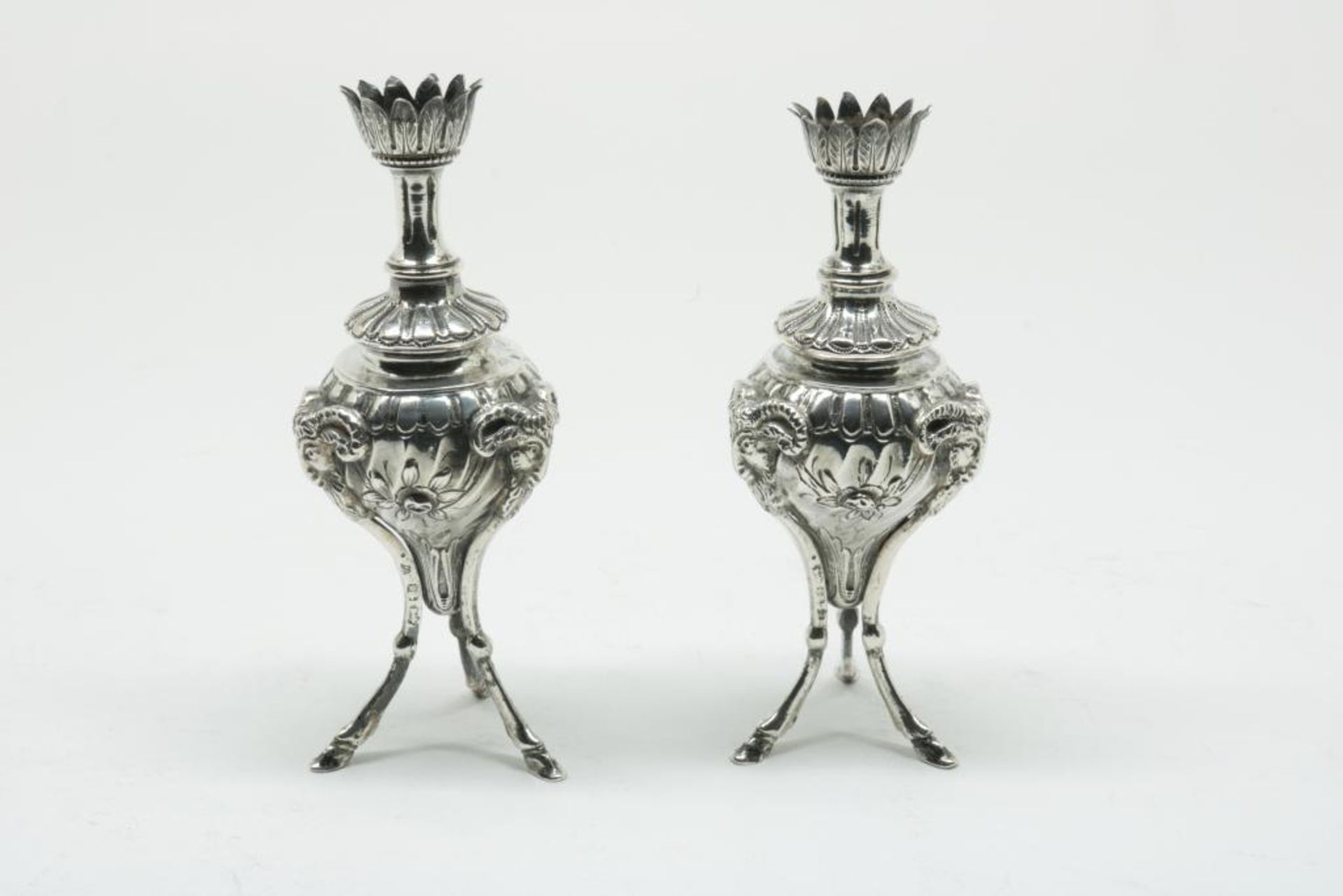 Twee zilveren olielampjes, Empire - Bild 3 aus 5