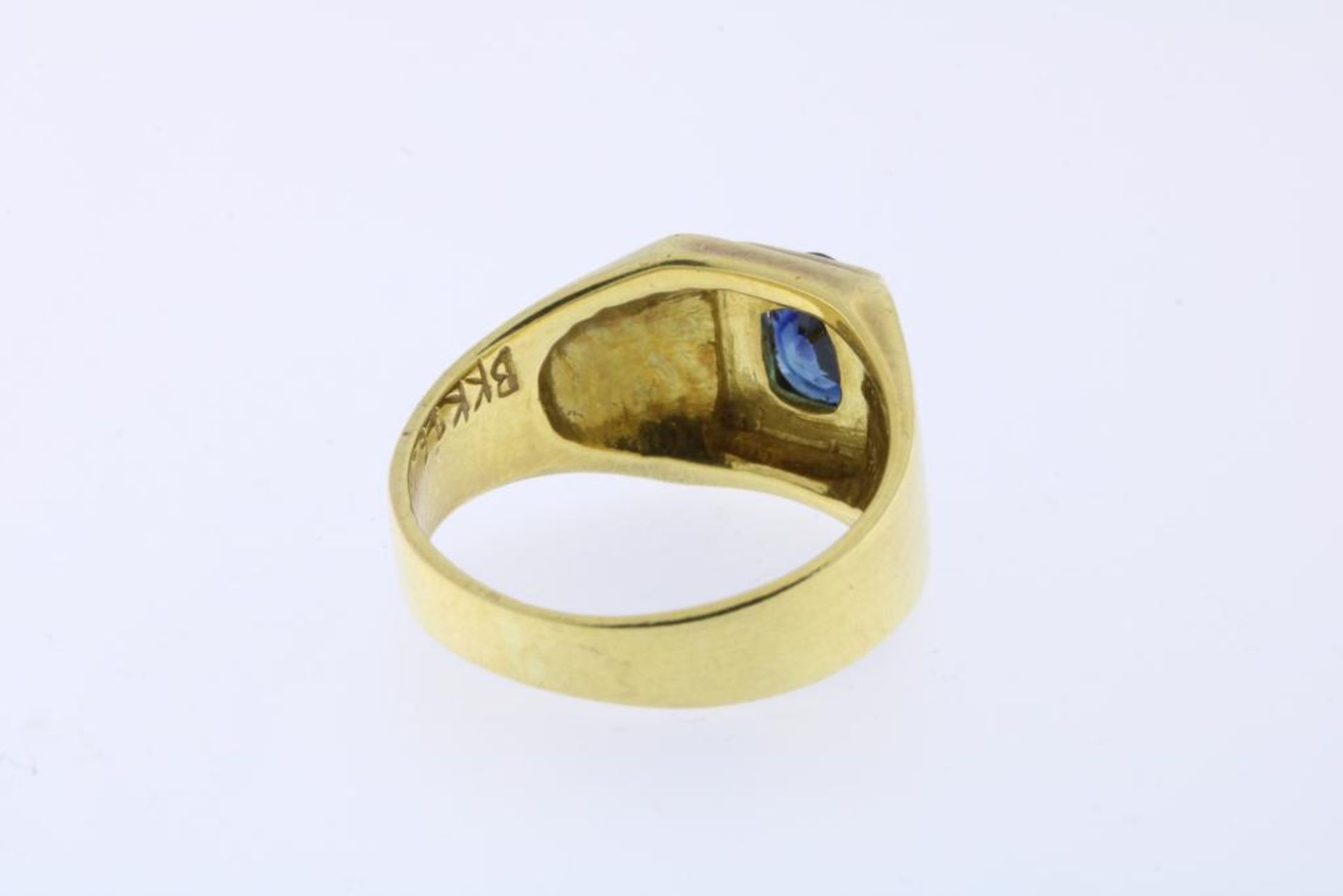 Geelgouden ring met saffier, ca. 1,60 ct - Image 3 of 3