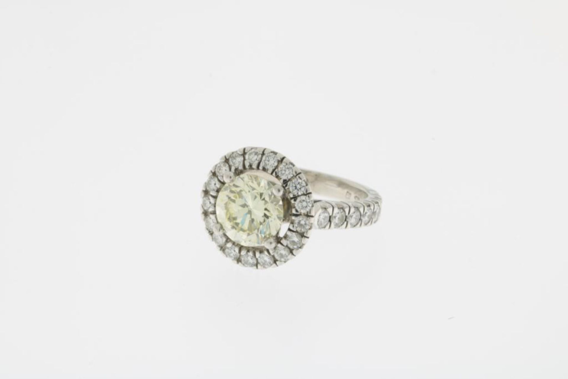Witgouden ring, diamant ca. 1,95 ct, IGI - Image 6 of 6